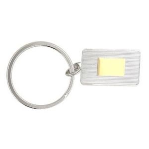 Silver Keyring with Gold Electroplate Tag